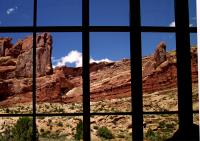 red rock window frame�